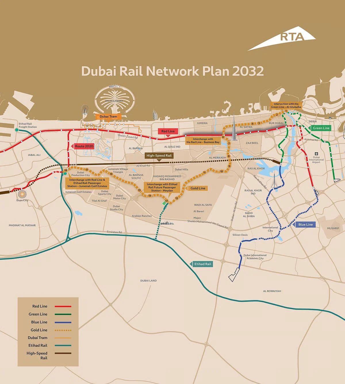 Dubai Rail Network Plan 2032 — RTA